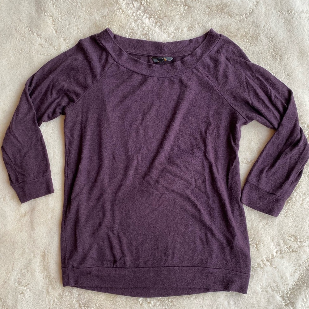 Stitch Fix Eggplant Purple 3/4 Sleeve Thin Sweater